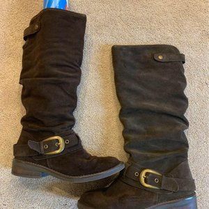 Suede Moto Boots